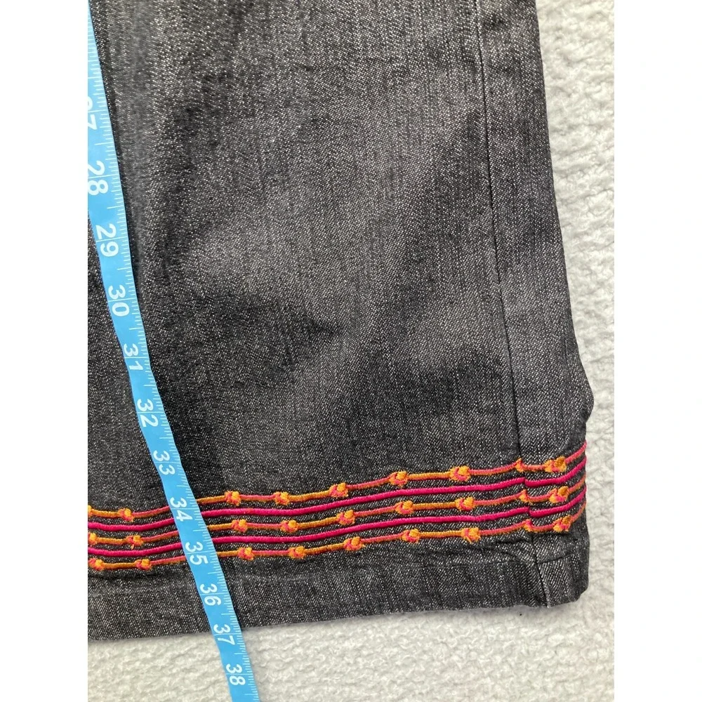 Denim & Co Denim Jacket Skirt Women's Medium Black Western Embroidered Aztec NEW